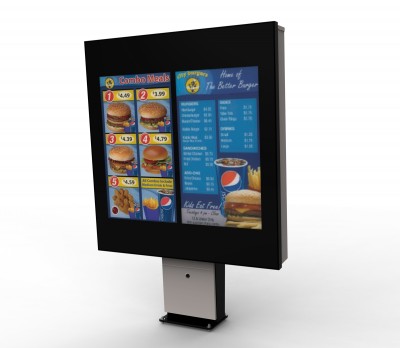 One of the most common purposes of outdoor digital signage is to display menu information at drive-thrus.