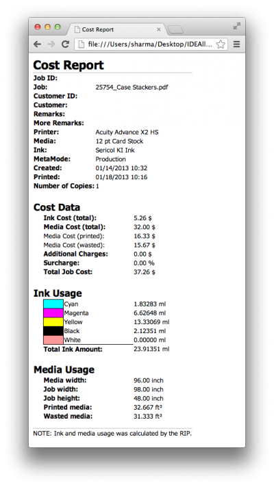 One way to monitor ink use is a software-based reporting system, which can even generate cost reports for specific jobs.