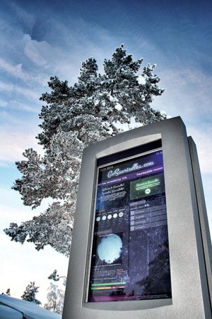 Outdoor LCD imotion portrait double side touch Saariselka Finland