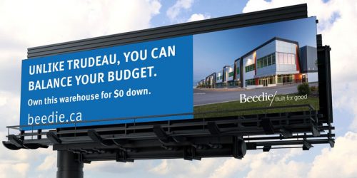 With Justin Trudeau reinstated as prime minister, Beedie has launched a cheeky out-of-home (OOH) advertising campaign in Calgary.