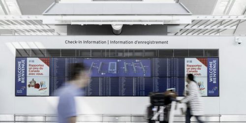 Samsung Electronics Canada has installed digital display sensors to enhance the overall traveller experience at Toronto Pearson International Airport.