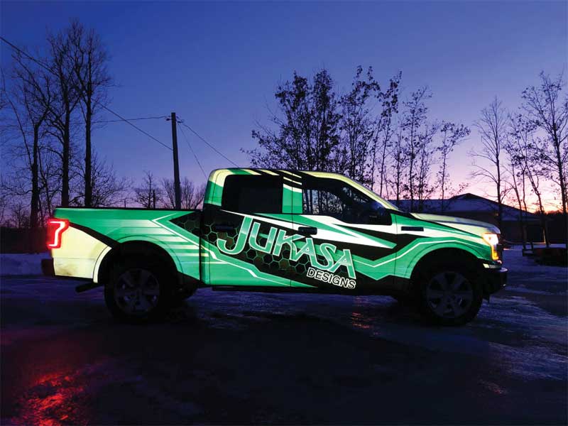 Jukasa Designs has a thriving vehicle graphics business, about 70 per cent of which constitutes fleet graphics. 