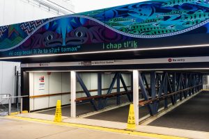 New signage honouring B.C.’s Indigenous nations and their languages was recently installed at two SeaBus transit terminals in Vancouver. Photo courtesy TransLink