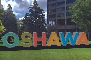 A committee of residents in Oshawa, Ont., hopes to raise $500,000 to install a large, illuminated sign in the city’s downtown core. Their goal is to have it in place by next year, for Oshawa’s 100<sup>th</sup> birthday. Photo courtesy Oshawa Sign Project