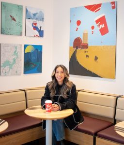 A collaboration between Tim Hortons and Toronto artist Av Wu will see a camp-themed mural and various pieces of outdoorsy artwork popping up at locations across Canada. Photo courtesy Tim Hortons