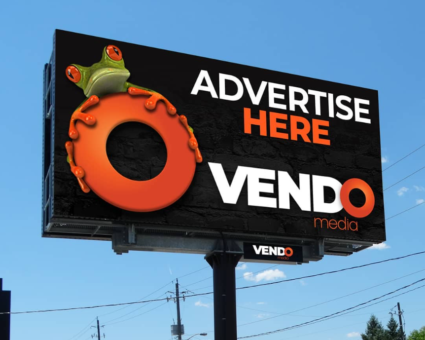 A billboard with a Vendo ad. 