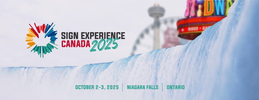 The Sign Experience Canada 2025 logo with the date and location. 