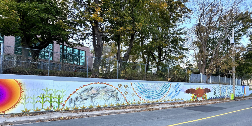The mural on display. 