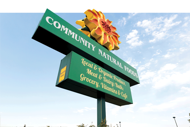 The exterior sign. 